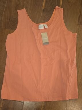 Chico's Coral Tank with Scoop Neck